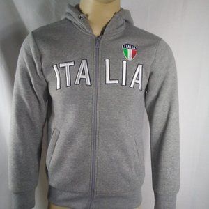 Italia Gray Hoodie Sweatshirt Full Zip- Medium.